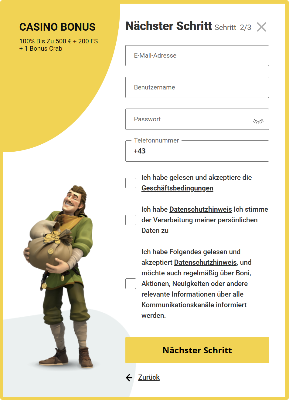 Registrierung Zetcasino
