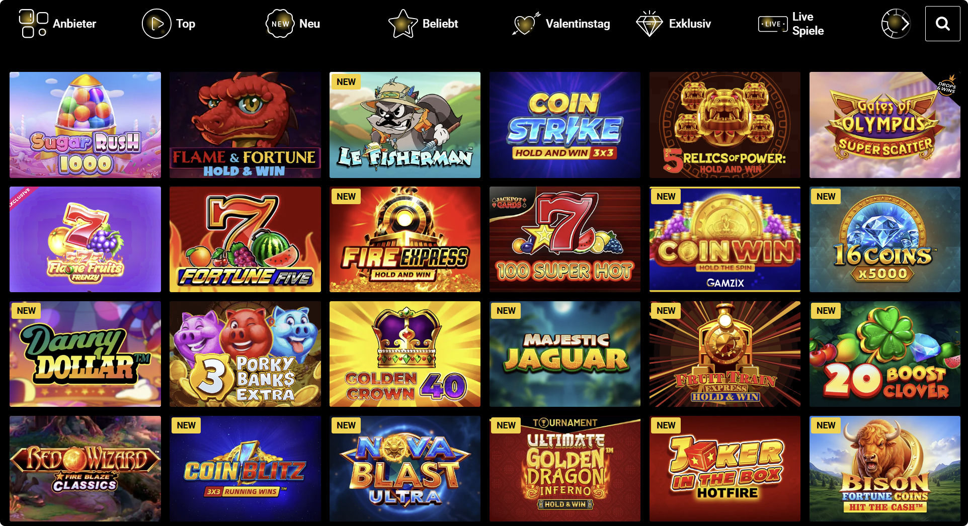 Spielangebot Zetcasino